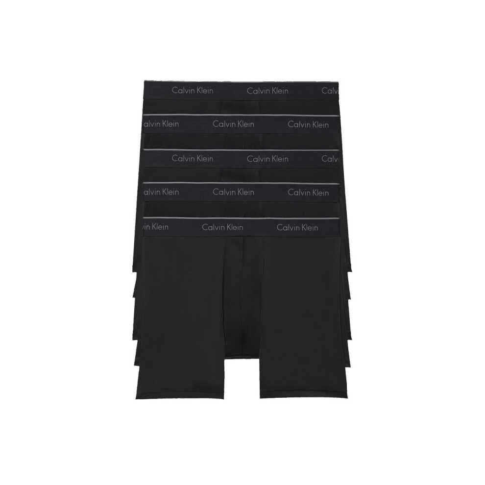 Calvin Klein Men's Micro Stretch 5-Pack Boxer Brief  5 Black  Large