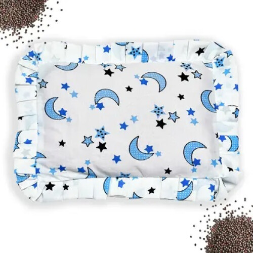 Mustard Seeds Solid Baby Pillow Pack of 1  (Blue)