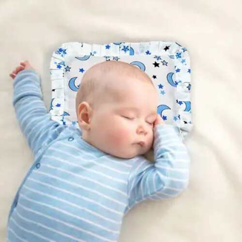 Mustard Seeds Solid Baby Pillow Pack of 1  (Blue) 1