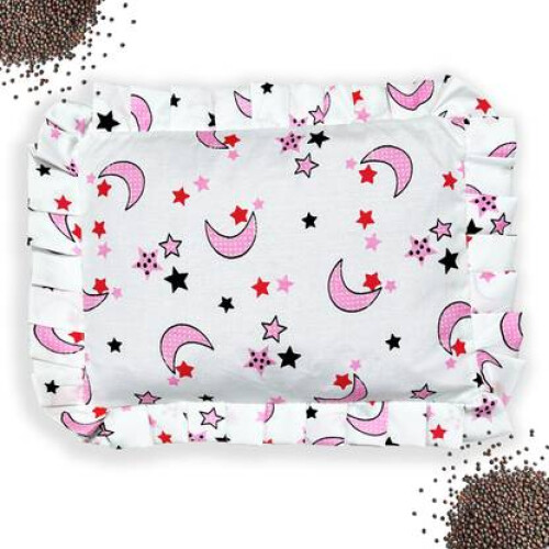 Mustard Seeds Solid Baby Pillow Pack of 1  (Pink)