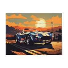 (Shelby Cobra=49) Canvas Print Framed DIY Install Kit- 16x20" Retro Car Motor Vehicle Auto Ride Sled Wall Art Home Decor Poster for Office Bedroom Living Room Bathroom