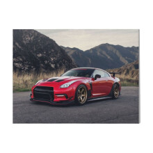 (Nissan Skyline Gtr=9702) Canvas Print Framed DIY Install Kit- 16x20" Retro Car Motor Vehicle Auto Ride Sled Wall Art Home Decor Poster for Office Bedroom Living Room Bathroom