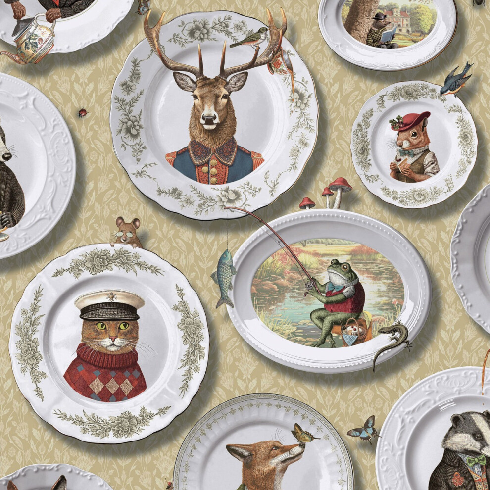 Holden Decor Vintage Tea Party Ochre Wallpaper 13940 - Image 9
