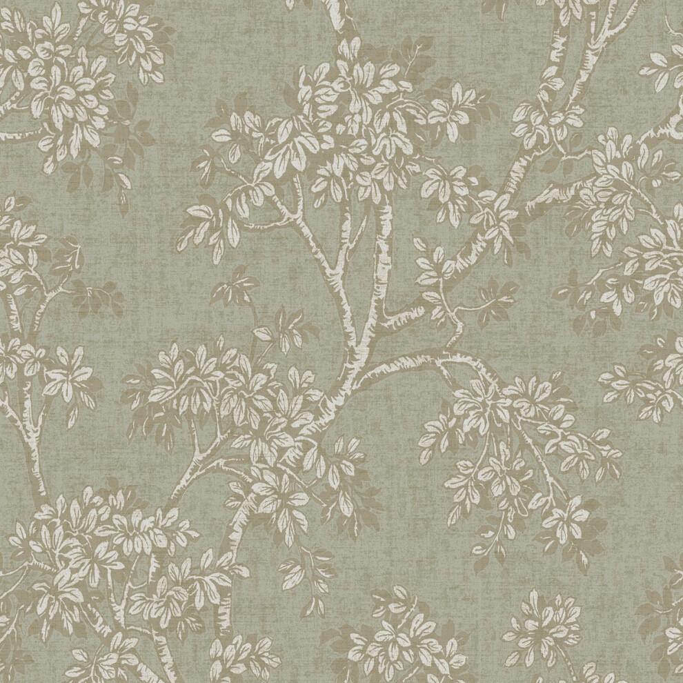(Sage Green) Hawthorn Trail Textured Blown Vinyl Wallpaper Holden 5022976760110