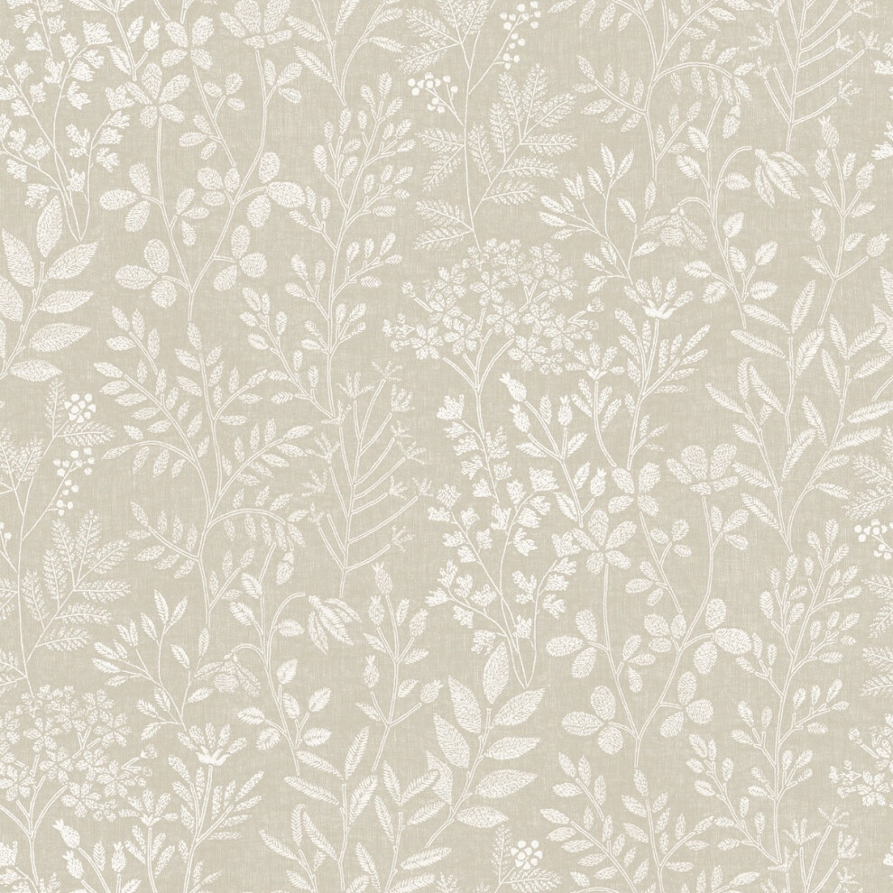 B&Q -  Embroidery Stitched Organic Foliage Trail WallpaperNeutral - Image 6