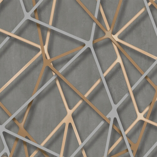Muriva Galactik Geometric Vinyl Wallpaper Grey Muriva M24709