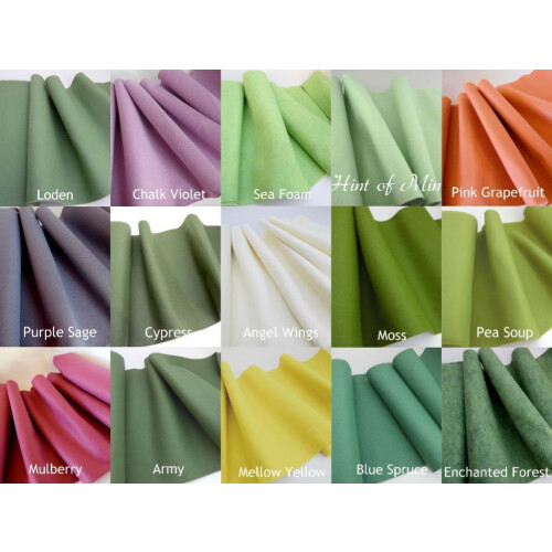 Coleo de folhas de feltro com mistura de l Merino de 15 cores suculentas 9 x 12 polegadas - feltro OTR 2
