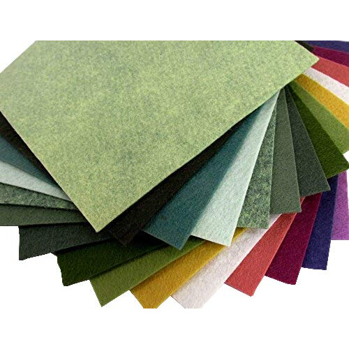 Coleo de folhas de feltro com mistura de l Merino de 15 cores suculentas 9 x 12 polegadas - feltro OTR