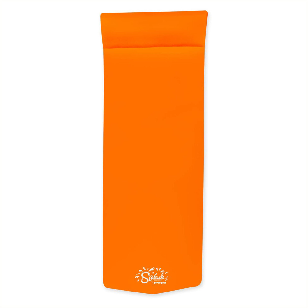 Tapis de piscine flottant en mousse    paisse de 3,1 cm pour adultes avec coussin int   gr   , couleur orange coucher de soleil
