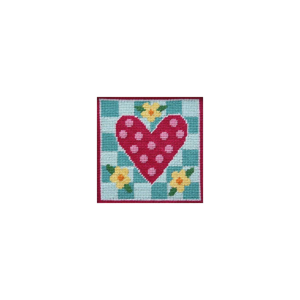 Stickset Mit Gepunkteten Herzen-image