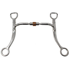 Professionel Equine Horse Rustfrit stål Western 5 """" Kobberrulle sammenføjet mundcurbhest Bit 35315b