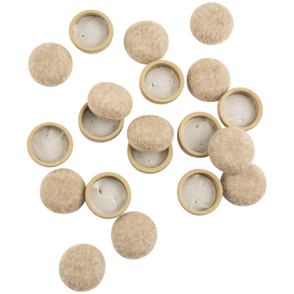 Super Sliders Secure Grip Formed Felt Movers For Furniture To Protect Hard Surfaces 1.25"" Beige (20 Pack) 074523431863