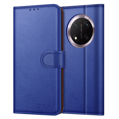 (Blue) Honor Magic 7 Lite Case, RFID Blocking Wallet Phone Cover