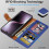 (Blue) Honor Magic 7 Lite Case, RFID Blocking Wallet Phone Cover 4