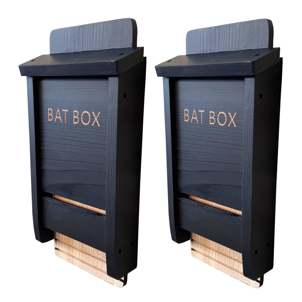 Selections Wooden Bat Nesting Roosting Box (Set Of 2) Black