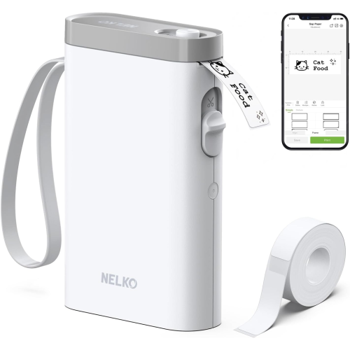Nelko Label Maker Machine with Tape, P21 Portable Bluetooth Label Printer, Wireless Handheld Sticker Maker Mini Label M