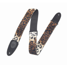 Levy's Leathers 2""-Gitarrengurt aus Kunstfell mit Leopardenmuster und Enden aus echtem Leder; (MSSF8-LYX)