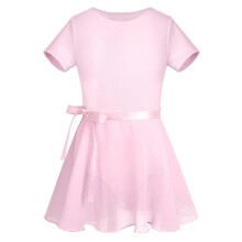 (10-12 Years,3 Pink)Kid Girls Cotton Ballet Dance Leotard + Chiffon Tutu Skirt Romper Dress 2pcs Set