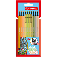 Pennarello STABILO Premium - Penna 68 - Astuccio da 10 - Colori assortiti