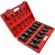 12pcs 3/4" Deep Impact Socket Set 6 Point 24-41mm HGV Long Reach Impact Sockets