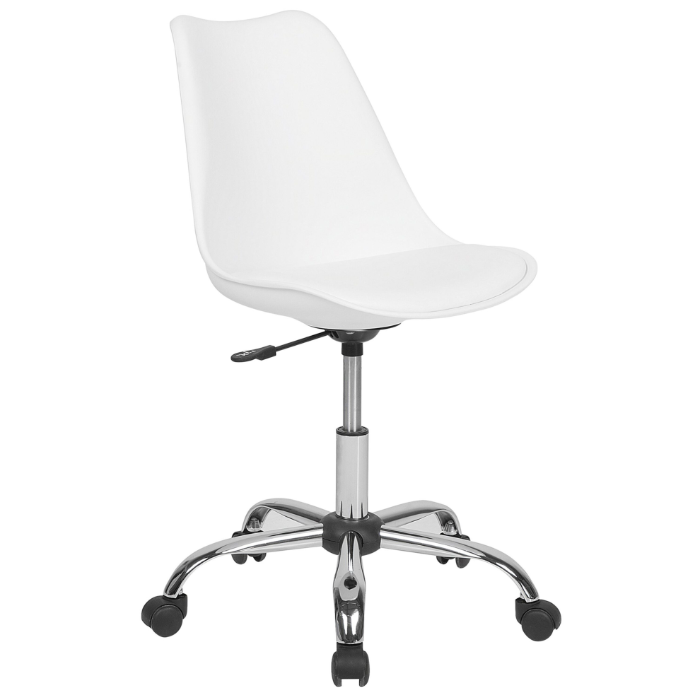 Desk Chair Swivel DAKOTA Faux Leather White