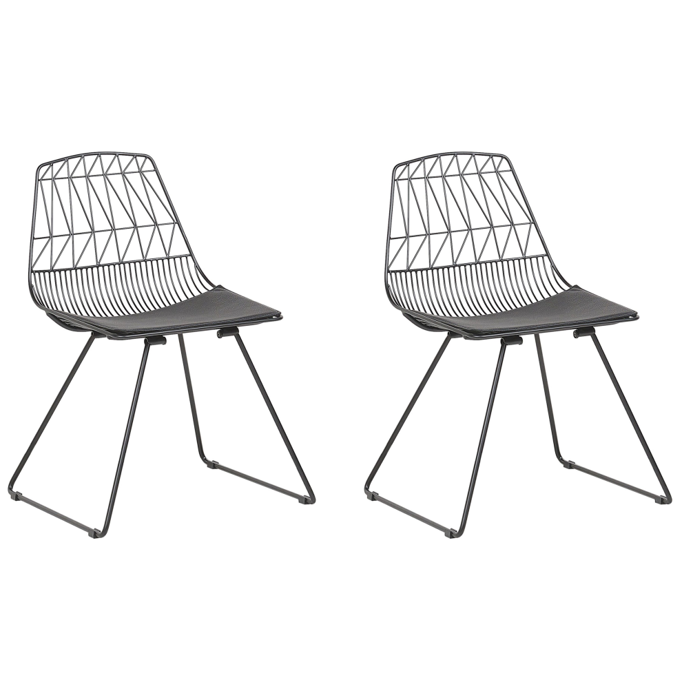 Set of 2 Dining Chairs HARLAN Metal Black