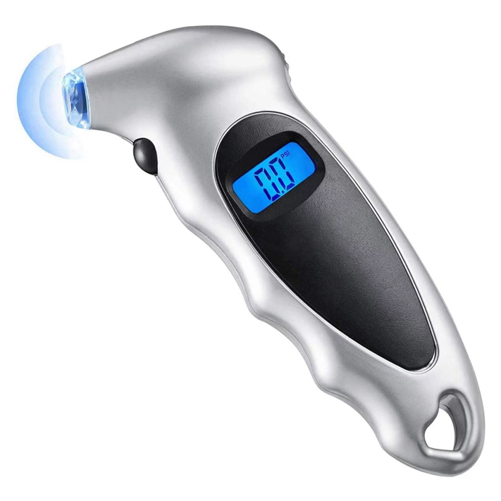 Misuratore Digitale Della Pressione Dell'aria Per Pneumatici Per Auto Con Display Lcd Argento-image