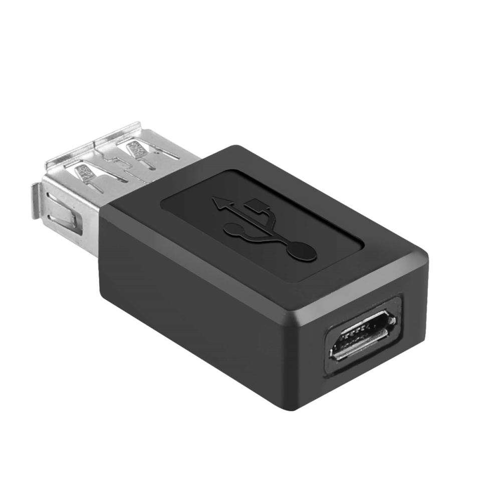 Black Usb 2.0 Type A Female To Micro-Usb B Female Adapter Plug Converter 4852426255382