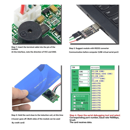 RS232 RFID Reader Module IC Card Reader 13.56Mhz Contactless Smart