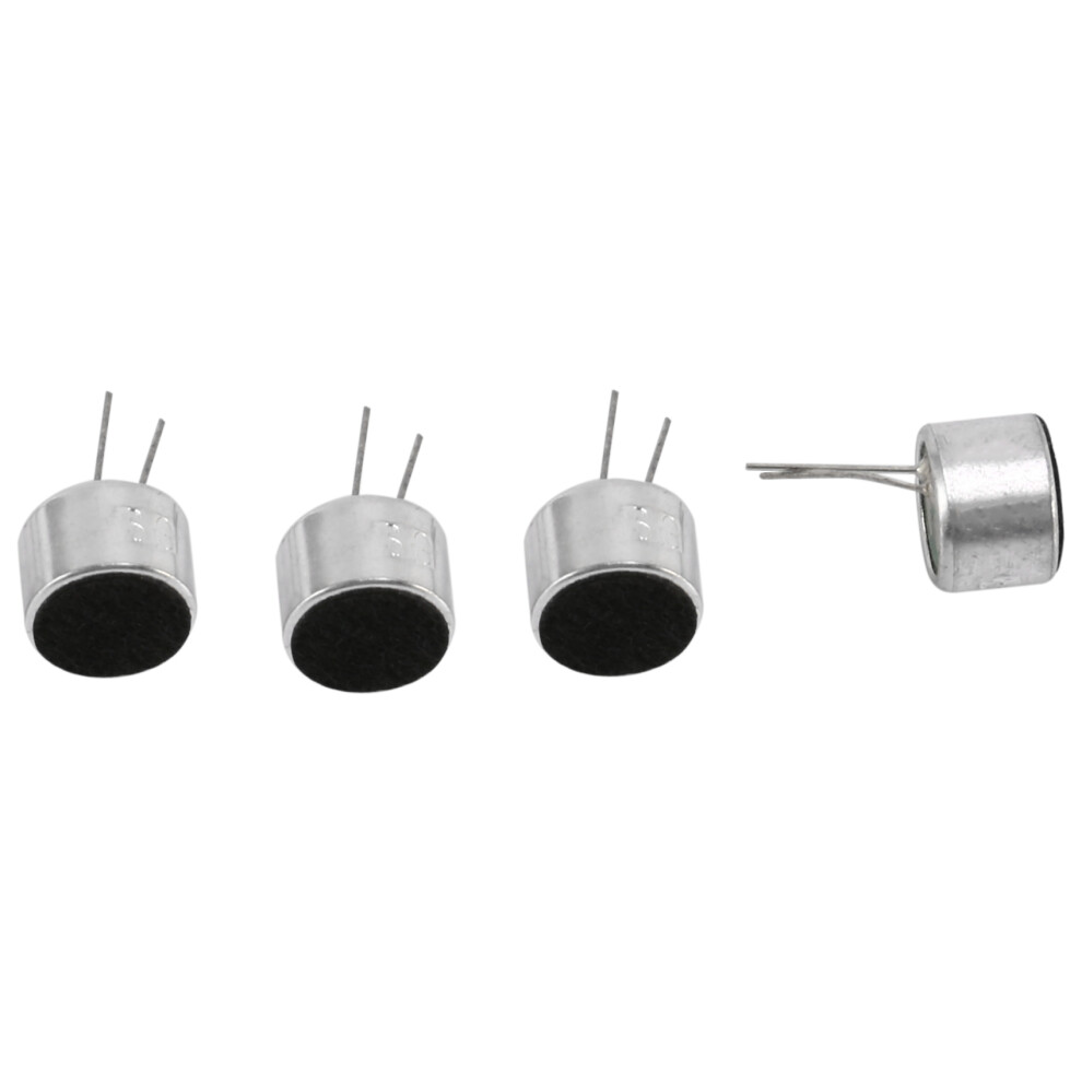 10 Pcs 2 Pin Mini Mic Capsule Electret Condenser Microphone Silver Tone Black 4854121548714