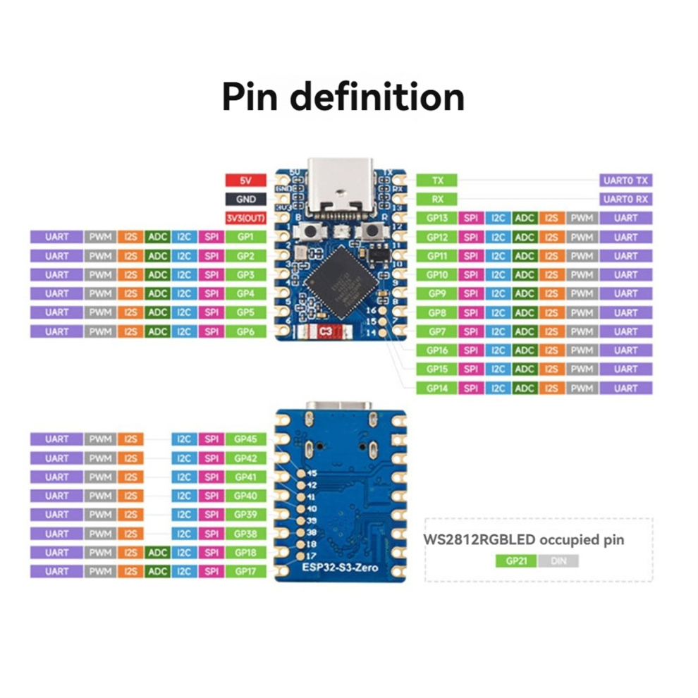 Esp32-S3 Zero Mini Development Kit, 240Mhz Microcontroller,A 4854121550502