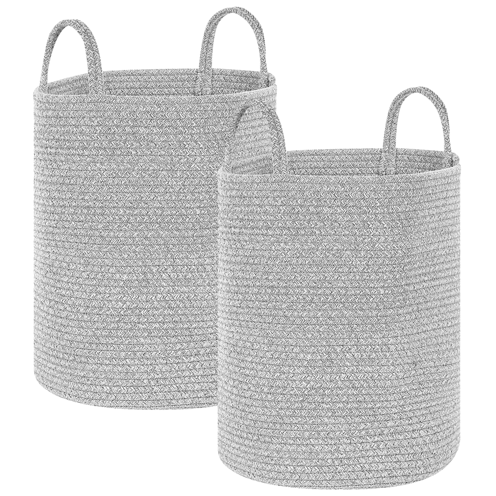 Set of 2 Baskets SARYK Cotton Grey