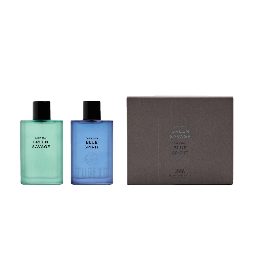 Zara Green/Blue Savage & Spirit Duo Set Eau Toilette Fragrance 2X90ml
