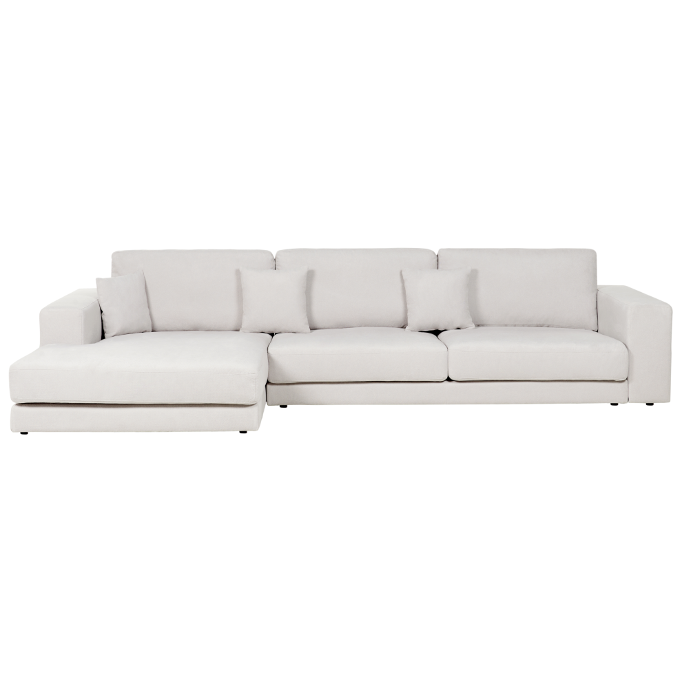 Corner Sofa LOFOTEN Fabric Off-White 4 Seater Right Hand