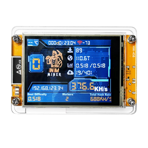 NMMiner NerdMiner V2 Hashrate 377KH/S ESP32 Tela Inteligente de 2,8 Polegadas