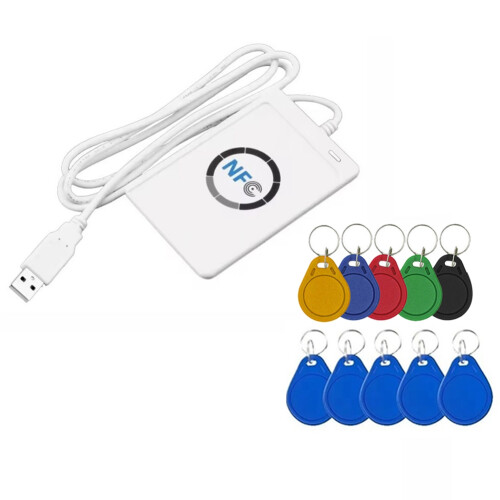 Αναγνώστης καρτών IC ACR122U RFID + Αναγνώστης μπρελόκ 5XUID/CUID