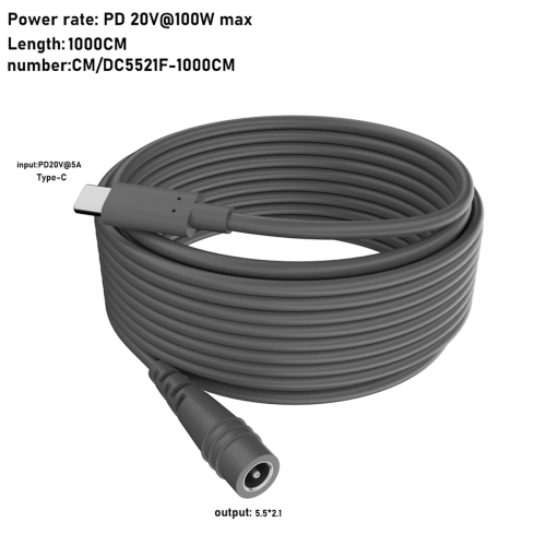 Voor Mini USB C naar DC vrouwelijke kabel 10 meter 1