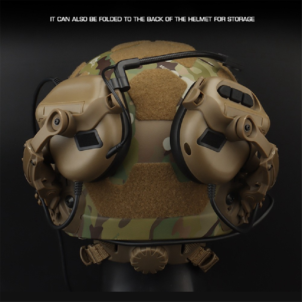 Tactical Headset Holder Helmet-Mounted Accessory Rail Adaptor Kit, A 4854121507582