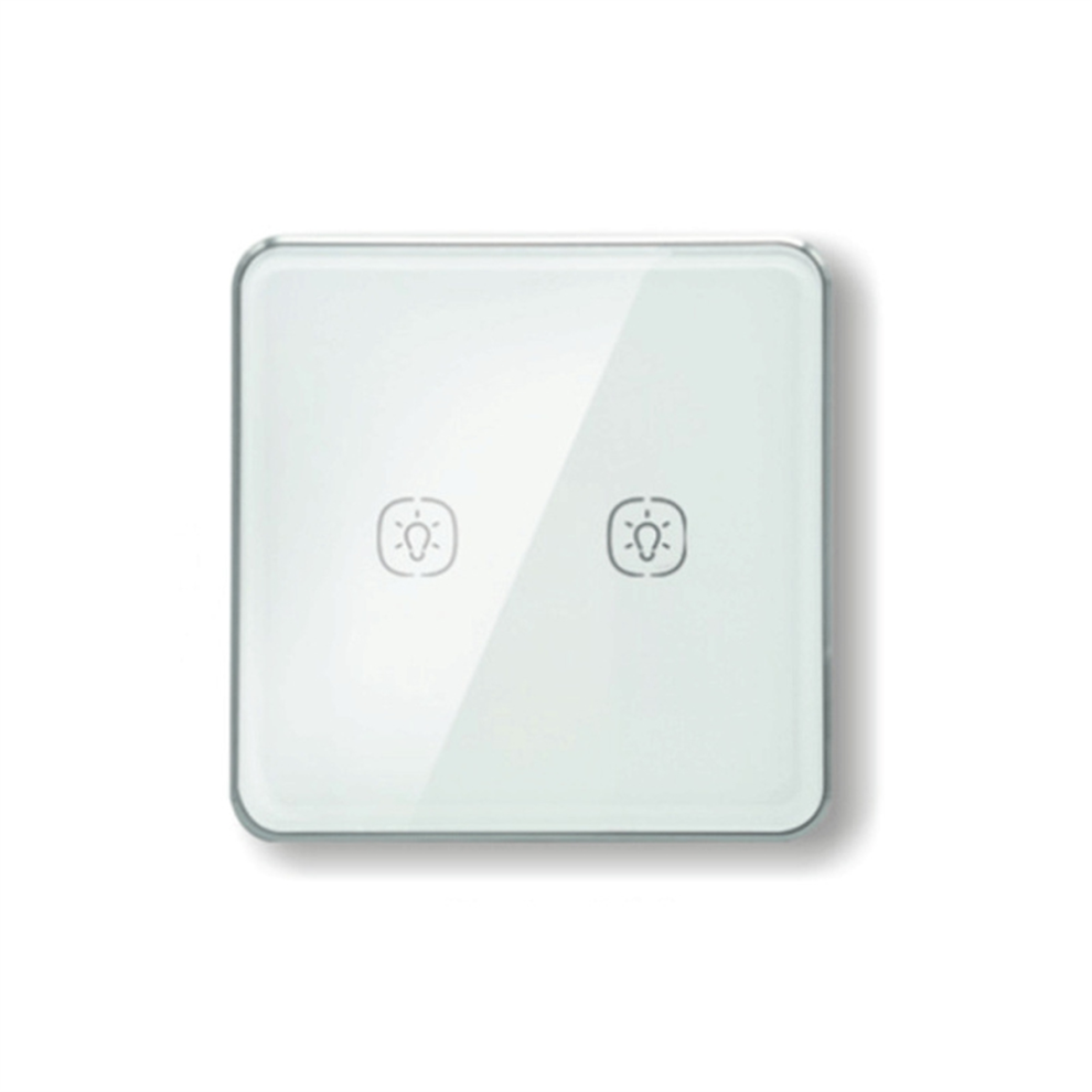 Interrupteur tactile Zigbee avec cadre en aluminium et verre, unidirectionnel
