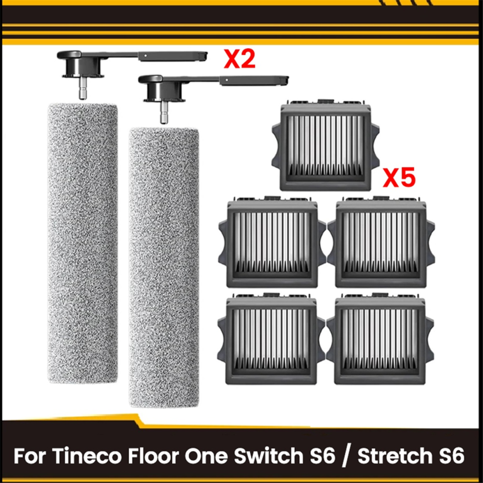 7Pcs Hepa Filters Brush Rollers For Floor One S6 Parts 4851707298827