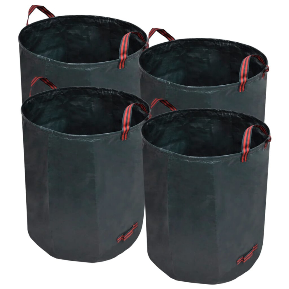 (272 l) vidaXL 4x Garden Waste Bag Dark Green Rubbish Bin Storage Refuse 120 L / 272 L