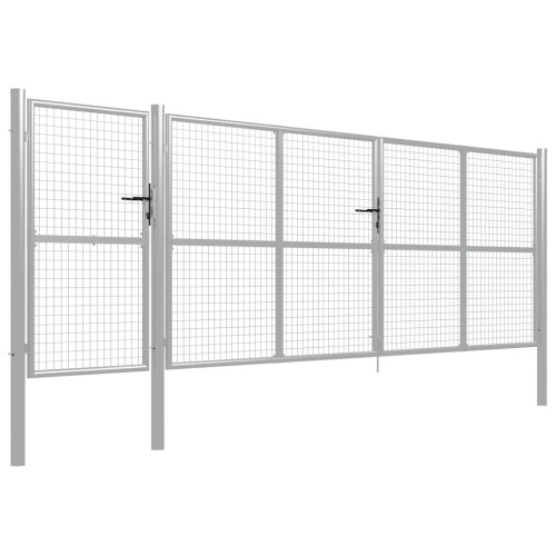 VidaXL vidaXL Gartentor aus Stahl 500 x 150 cm Silber 1