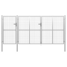 (400 x 150 cm) vidaXL Garden Gate Lawn Fence Door Mesh Patio Outdoor Gate Galvanised Steel