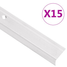 (silver, 90 cm (15 pcs)) vidaXL 5x Stair Nosings L Aluminium Multi Sizes Multi Colours Multi Models