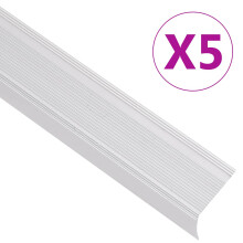 (silver, 100 cm (5 pcs)) vidaXL 5x Stair Nosings L Aluminium Multi Sizes Multi Colours Multi Models