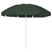 (green and white, 240 cm) vidaXL Beach Umbrella Garden Sunshade Outdoor Sun Shelter Patio Canopy Parasol