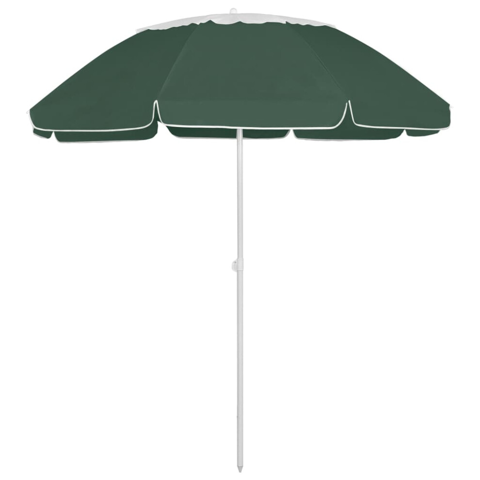 Vidaxl (Green And White, 300 Cm) Beach Umbrella Garden Sunshade Outdoor Sun Shelter Patio Canopy Parasol