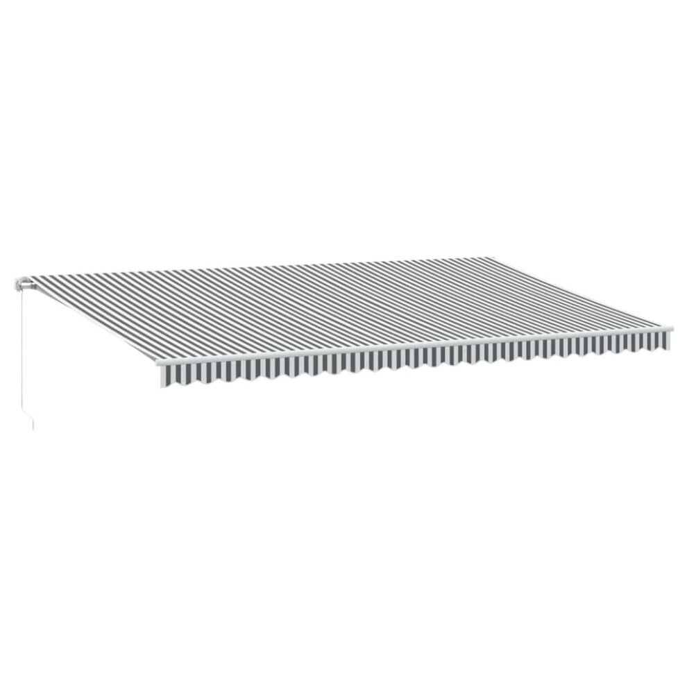 Vidaxl ( And 600 X 350 Cm) Manual Retractable Awning Folding Outdoor Sunshade Patio Canopy Blind Anthracite/White