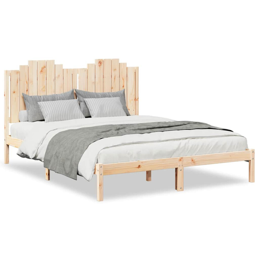 Vidaxl (Natural, 140 X 210 Cm) Bed Frame Bed Base Bedstead Bedroom Mattress Foundation Solid Wood Pine