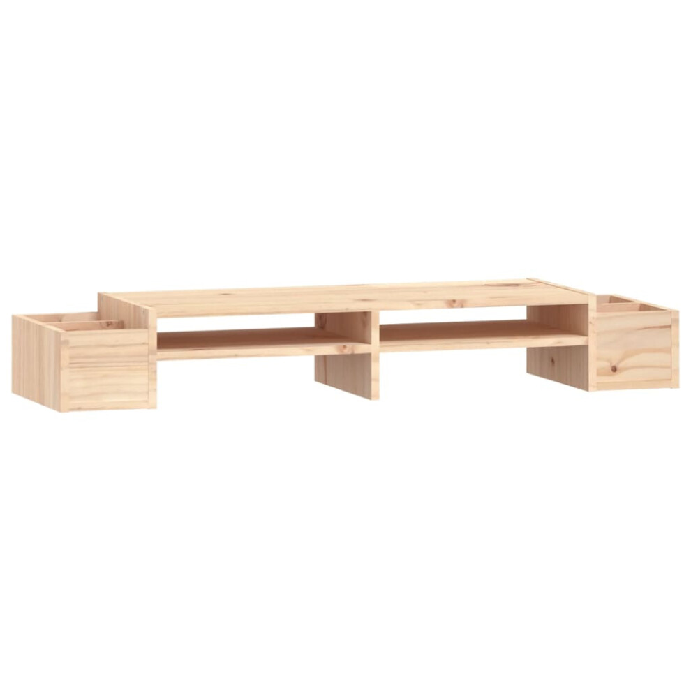 Vidaxl (Natural) Solid Wood Pine Monitor Stand Multi Colours 100X27.5x15cm/70X27.5x15cm